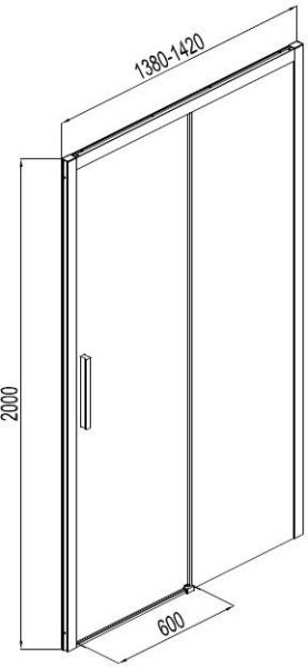 Душевая дверь Aquanet Pleasure AE60-N-140H200U-BT 140, прозрачное стекло