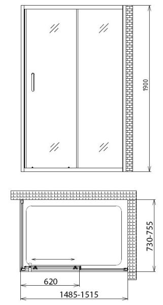 Душевой уголок Gemy Victoria S30191C-A75 Душевой уголок Gemy Victoria S30191C-A75