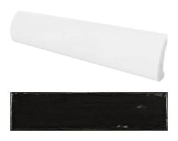 Pencil Bullnose Black Matt 3x15
