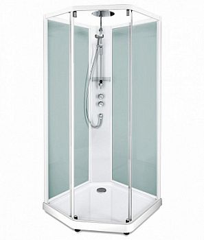 Душевая кабина IDO Showerama 10-5 Comfort 558.201.303 90x90 см стекло прозрачное задние стенки матовые профиль белый