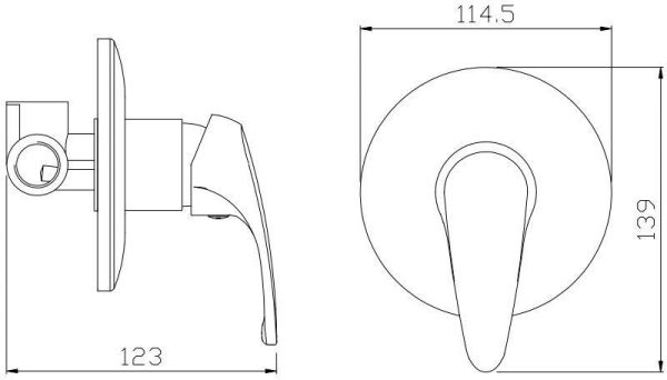 Смеситель для душа Aquanet Practic AF100-50С (с внутренней частью)