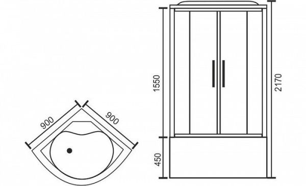 Душевая кабина Royal Bath RB90BK2-M-CH 90x90 см двери матовые задние стенки белые хром