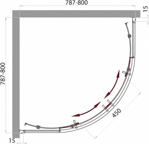 Душевой уголок BelBagno Uno R 2 80 C Cr