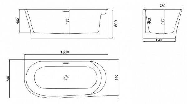 Акриловая ванна BelBagno BB410-1500-780-L, 150x80 см Акриловая ванна BelBagno BB410-1500-780-L, 150x80 см