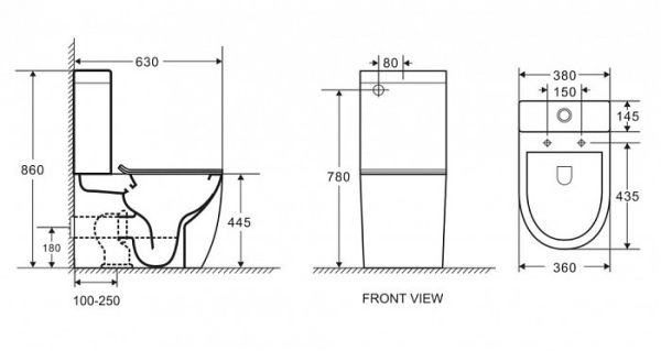Унитаз-компакт Azario AZ-2157 с сиденьем микролифт