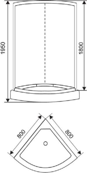 Душевая кабина Arcus Style S-10 80x80 см задние стекла - белые матовые