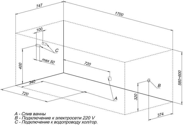 Акриловая ванна Aquanet Valencia 170x75 Акриловая ванна Aquanet Valencia 170x75