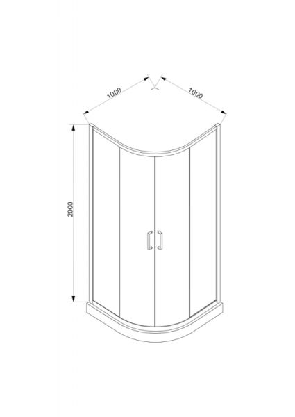 Душевой уголок 1000х1000х2000 мм Bravat Alfa BS100.1200A