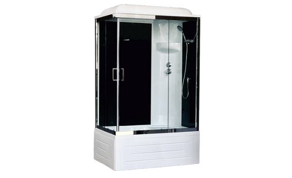 Душевая кабина Royal Bath BP RB8120BP6-BT-CH-R 120x80 см правая задние стенки черные дверь прозрачная