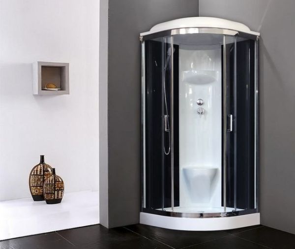 Душевая кабина Royal Bath RB100HK6-BT-CH 100x100 см двери прозрачные задние стенки черные