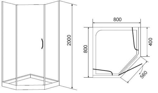 Душевой уголок Timo BY-839 80x80x200 см стекло матовое