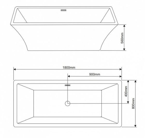 Акриловая ванна Grossman GR-1901, 180x80 см