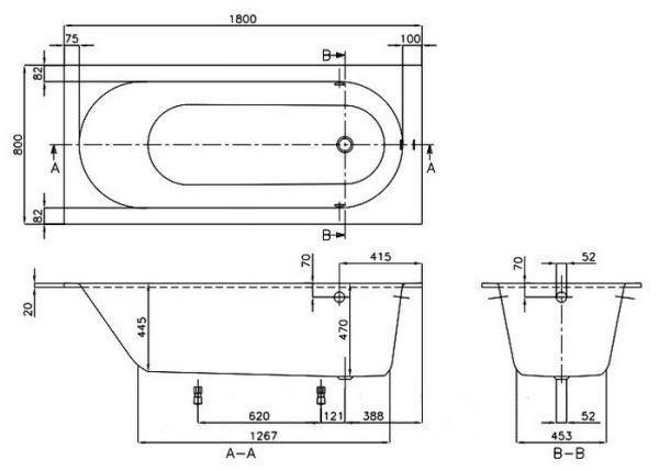 Квариловая ванна Villeroy & Boch Oberon 180x80 см UBQ180OBE2V-01