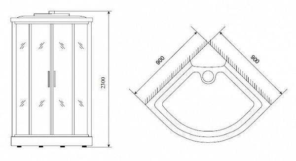 Душевая кабина Timo TL-1502 90x90 см Lux