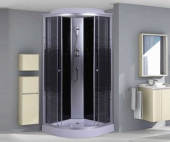 Душевая кабина Niagara Eco NG-4502-08 BLACK 100x100x215 стекло мозаика