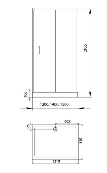 Душевой уголок Aquanet Alfa 1508-12 Душевой уголок Aquanet Alfa 1508-12