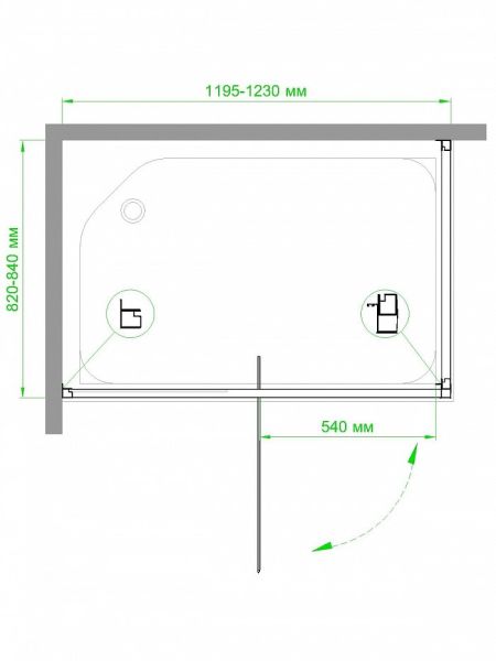 Душевой уголок Royal Bath HV-C-CH 120х90х185 рифленое