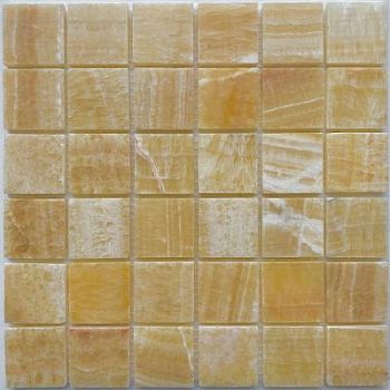 PIX 307 Honey onyx, чип 48x48 мм, сетка 305х305x8 мм, Полированная PIX 307 Honey onyx, чип 48x48 мм, сетка 305х305x8 мм, Полированная