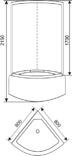 Душевая кабина Arcus Style S-40 80x80 см двери матовые фактурные задние стекла белые матовые