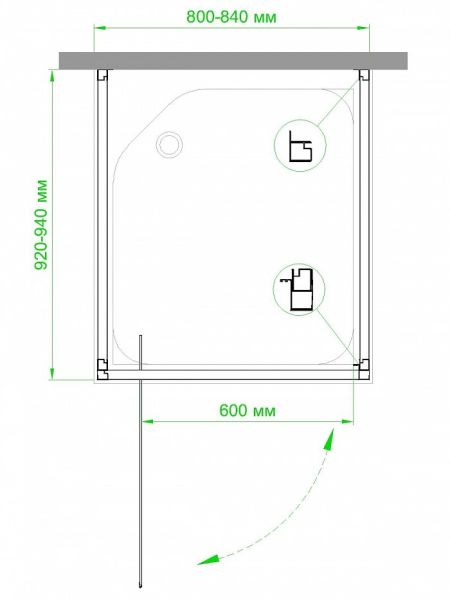 Душевой уголок Royal Bath HV-C-CH-P 80x90x185 рифленое