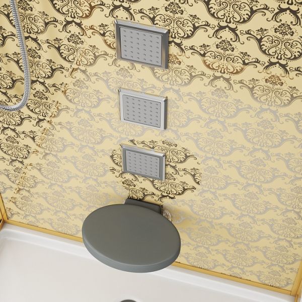 Душевая кабина Niagara NG-7714G 100x90 см с гидромассажем стенки золото