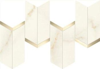 Calacatta Apuano Mosaico Chevron Lappato 19.2x46.3