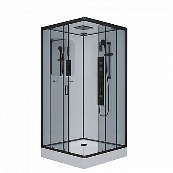 Душевая кабина Niagara Premium NG-6902-01GQ BLACK 100х100х210 стекло тонированное