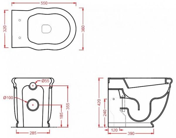 Унитаз приставной ArtCeram Hermitage HEV005 01 Унитаз приставной ArtCeram Hermitage HEV005 01