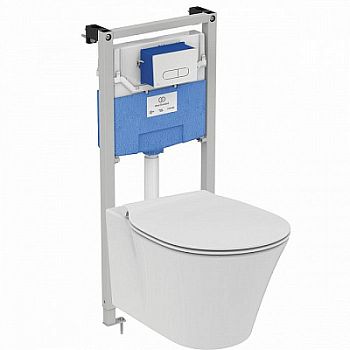 Комплект Ideal Standard Prosys Connect Air подвесной унитаз + крышка-сиденье + встраиваемая инсталляция и механическая панель смыва R031001