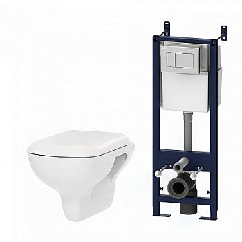 Комплект унитаз с инсталляцией и клавишей Am.Pm Like IS301.801700 белый с сиденьем с микролифтом