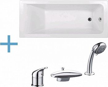 Акриловая ванна Aquanet Bright 175x75 (каркас + смеситель Aquanet Practic 2 AF111-63B)