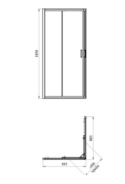 Душевой уголок Radomir 1-09-6-0-0-1680 90x90 см квадратный стекло прозрачное черный