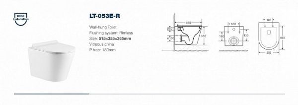 Унитаз подвесной Azario Teramo 0053 с сиденьем микролифт Унитаз подвесной Azario Teramo 0053 с сиденьем микролифт