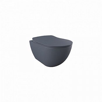 Унитаз подвесной Creavit Free FE322-11BM00E-0000 безободковый, базальт Унитаз подвесной Creavit Free FE322-11BM00E-0000 безободковый, базальт