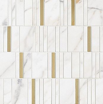 Мозаика Allmarble Wall Golden White Mosaico Barcode Lux 40х40