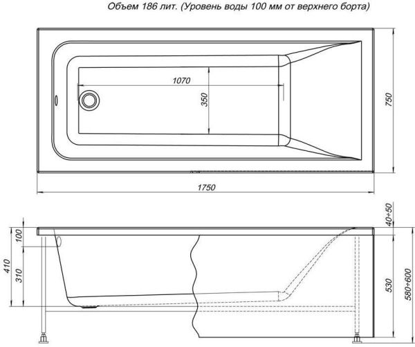 Акриловая ванна Aquanet Bright 175x75 (каркас + смеситель Aquanet Practic 2 AF111-63B) Акриловая ванна Aquanet Bright 175x75 (каркас + смеситель Aquanet Practic 2 AF111-63B)