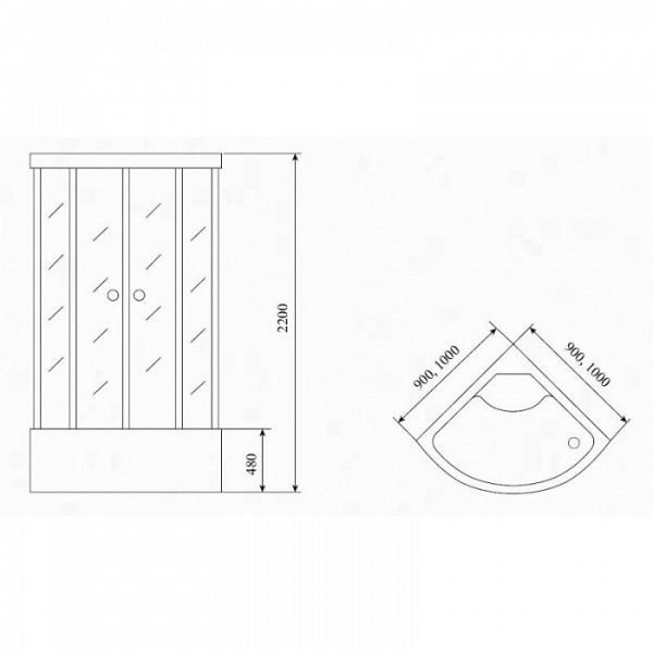 Душевая кабина Timo T-1100 100x100 см Standart