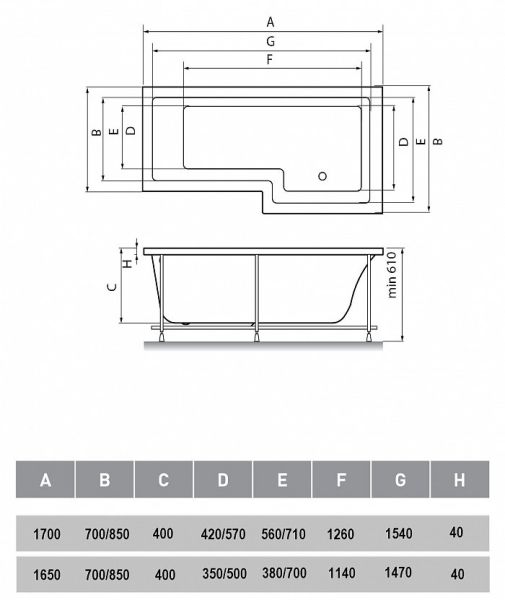 Акриловая ванна Vayer Options 165х85 см R