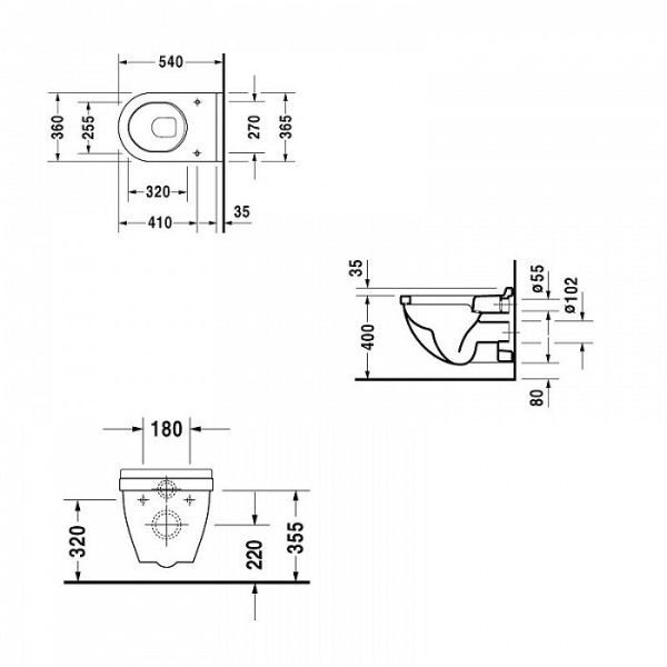 Унитаз подвесной Duravit Starck 3 42000900A1(2200090000)  +  0063890000 сиденье микролифт Унитаз подвесной Duravit Starck 3 42000900A1(2200090000)  +  0063890000 сиденье микролифт