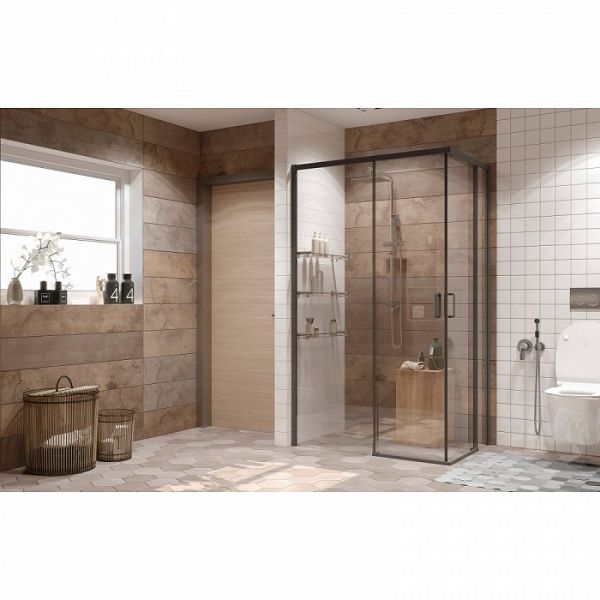 Душевой уголок Ambassador Queen 11011205LBlack 120x200x80 профиль черный,  стекло прозрачное Душевой уголок Ambassador Queen 11011205LBlack 120x200x80 профиль черный,  стекло прозрачное