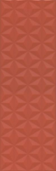 Плитка Диагональ красный структура обрезной 25х75