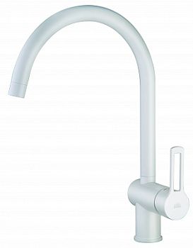 Смеситель для мойки с поворот.изливом, Белый матовый