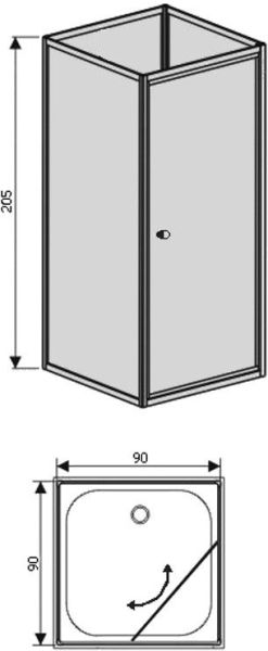 Душевая кабина RGW Andaman OLB-206 90 см, профиль белый
