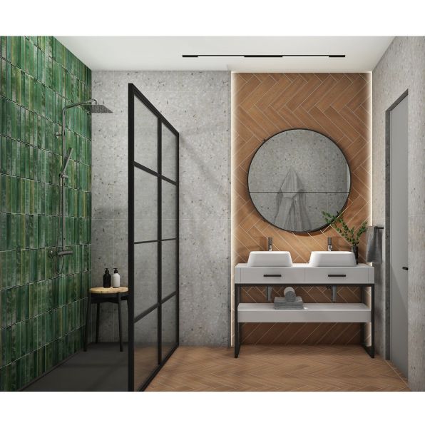 Керамогранит Вяз коричневый 9,9х40,2