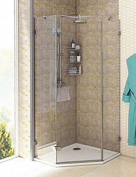 Душевой уголок Акватон Lax R пятиугольник, 90х90 см
