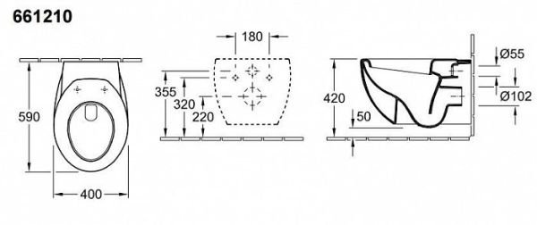 Унитаз подвесной Villeroy & Boch Aveo 661210R2
