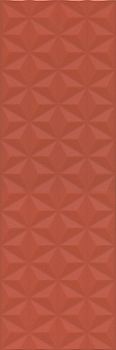 Плитка Диагональ красный структура обрезной 25х75