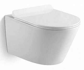 Унитаз подвесной Black&White Universe W-703 безободковый с сиденьем