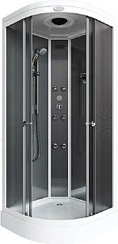 Душевая кабина Arcus AS-112 80x80 см фронтальные стекла - матовые фактурные задние - матовые серебро