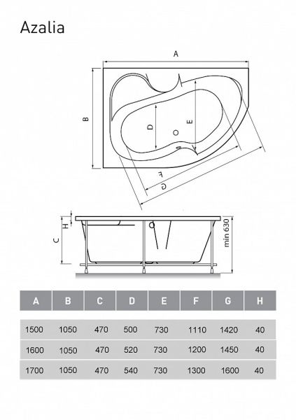 Акриловая ванна Vayer Azalia L 150x105 см Акриловая ванна Vayer Azalia L 150x105 см